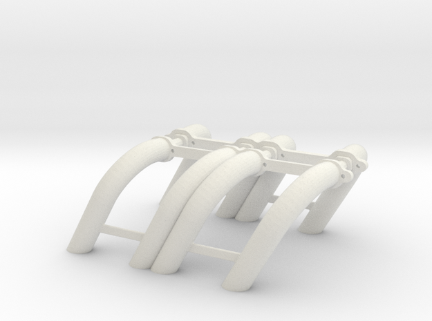 1/8 SBC Zoomie Headers in White Natural Versatile Plastic