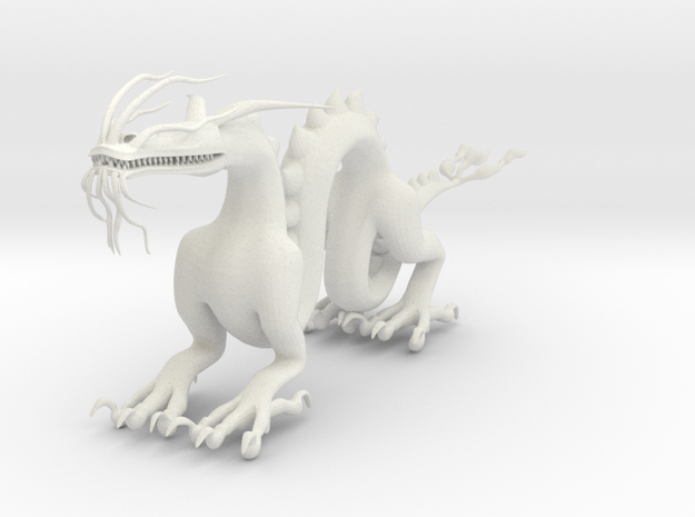 6" Chinese Dragon Pose1 in White Natural Versatile Plastic