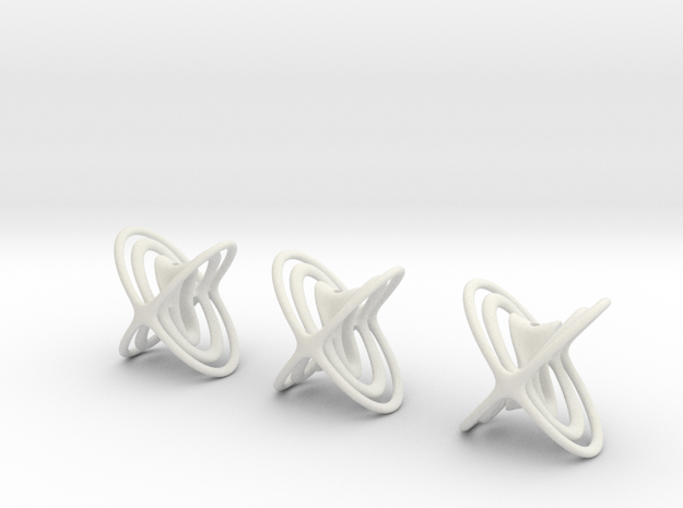 X-Earrings in White Natural Versatile Plastic