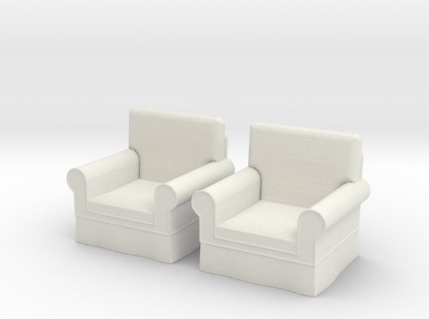 1:48 Modern Armchairs in White Natural Versatile Plastic