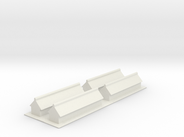 1/700 Missile Construction Buildings (x4) in White Natural Versatile Plastic