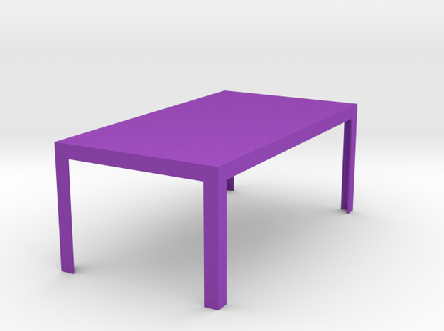 Otto Modern Dining Table 1:12 scale in Purple Processed Versatile Plastic