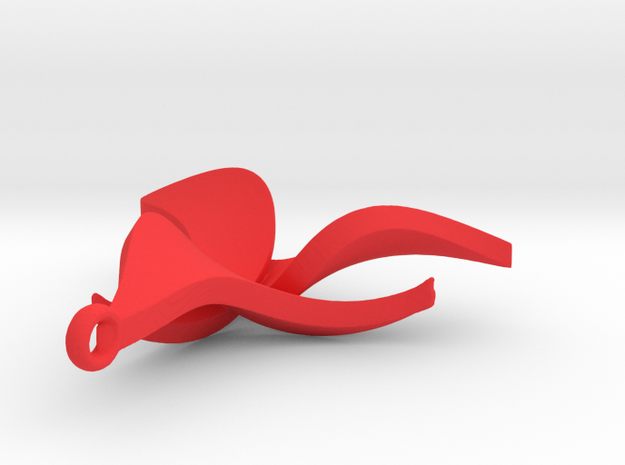 Flower pendant in Red Processed Versatile Plastic