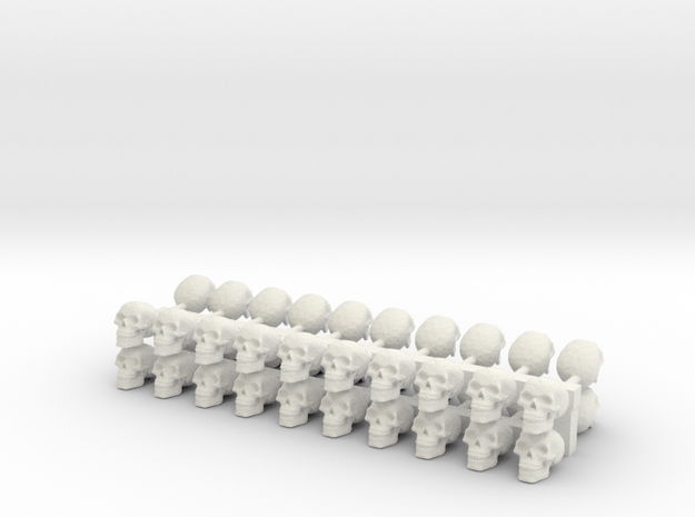 40 Skulls in White Natural Versatile Plastic