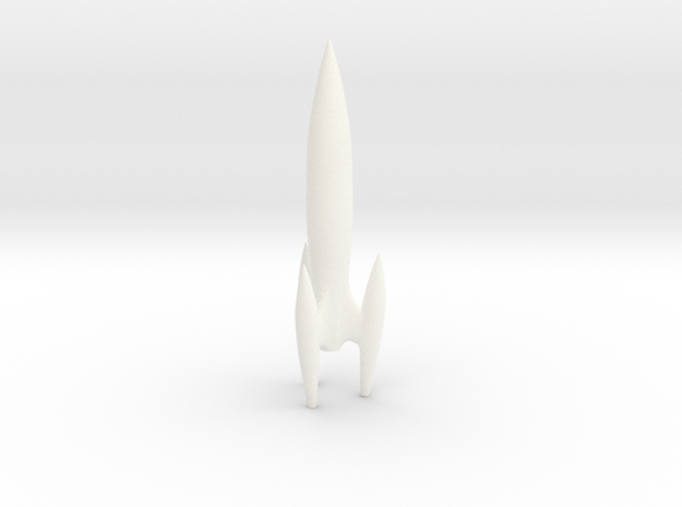 Retro Rocket 1 Miniature (flight stand hole) in White Processed Versatile Plastic