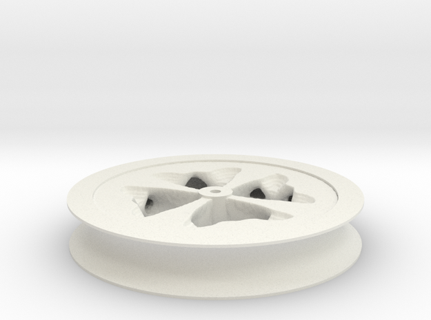 Fat Wheel in White Natural Versatile Plastic