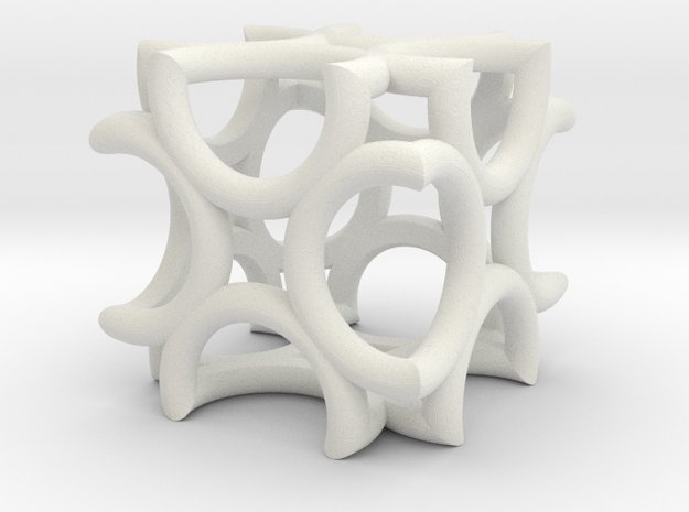 Cube fractal small VT7 in White Natural Versatile Plastic
