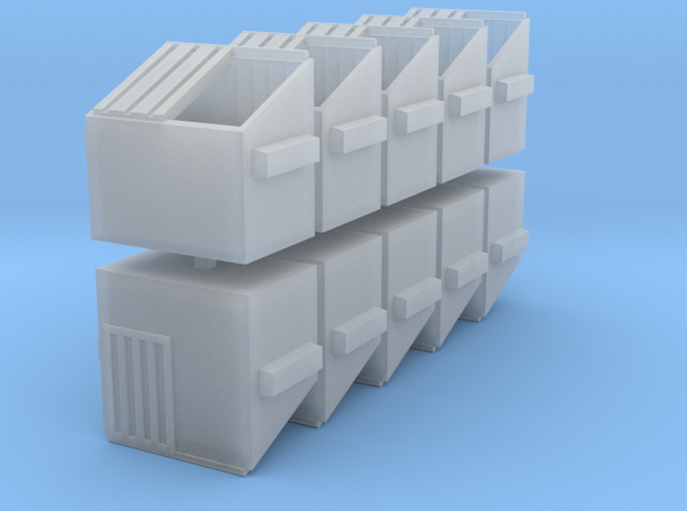 Dumpster - set of 10 - Nscale in Tan Fine Detail Plastic