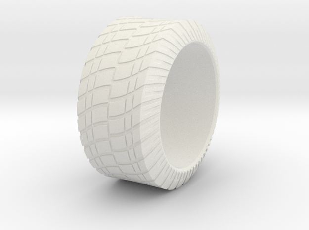 Tire Ring in White Natural Versatile Plastic