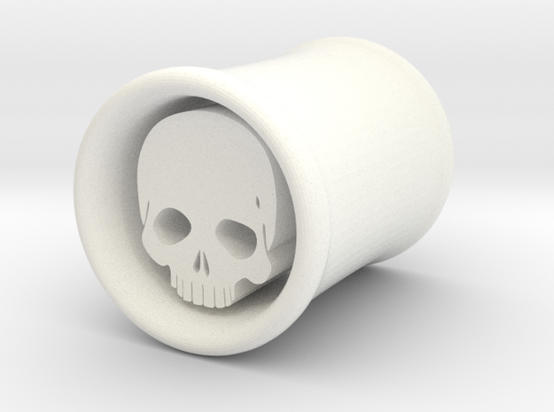 Skull Dangle Plug 00 Gauge in White Processed Versatile Plastic