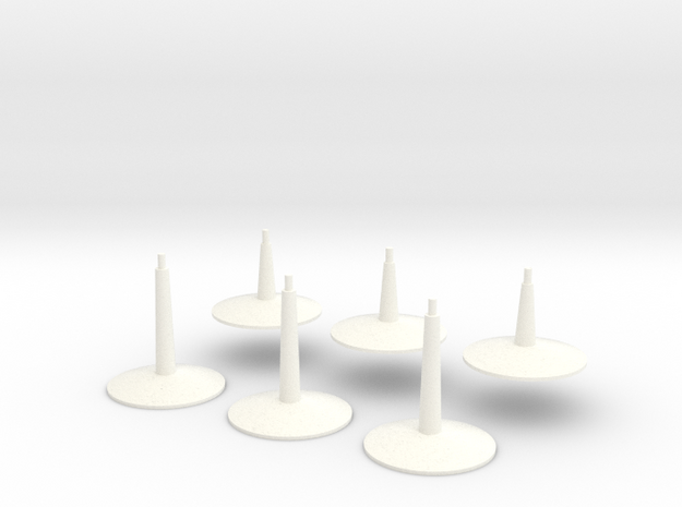 Flying Stands (6) in White Processed Versatile Plastic