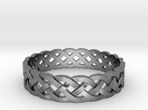 Rohkea Bold Celtic Knot Size 7 in Fine Detail Polished Silver