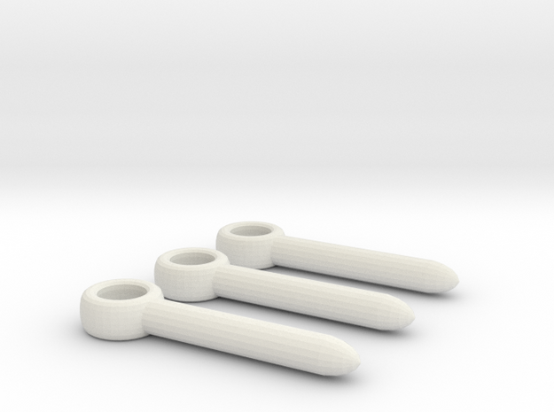 Emag Power Pin - 3 pack in White Natural Versatile Plastic