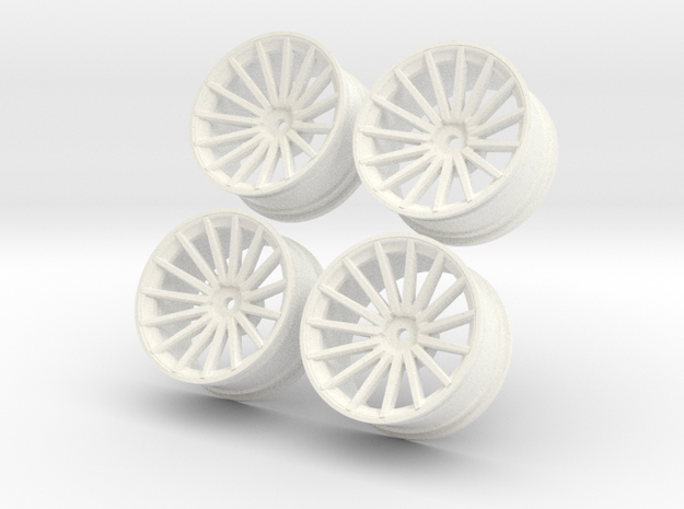 1/10 Touring Car Vossen VFS2 Wheel Set  in White Processed Versatile Plastic