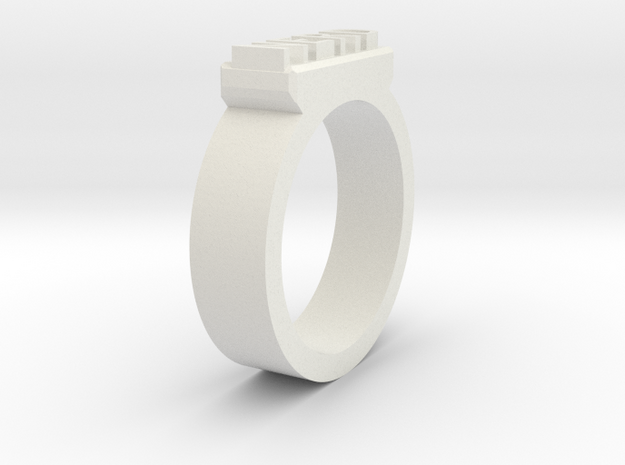 Nerd Ring Size 11 in White Natural Versatile Plastic