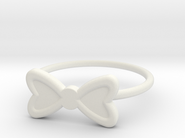 Midi Bow Ring, subtle and chic by titbit in White Natural Versatile Plastic