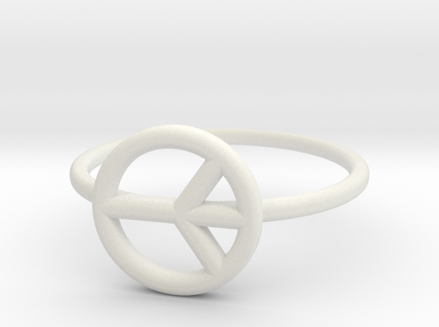 Peace Midi Ring, knuckle ring, by titbit in White Natural Versatile Plastic
