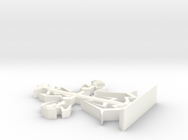 Intricate Medieval Cross Small in White Processed Versatile Plastic