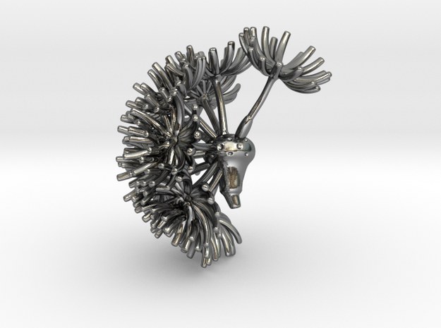 Wild wind Dandelion / part 01 - pendant  in Polished Silver