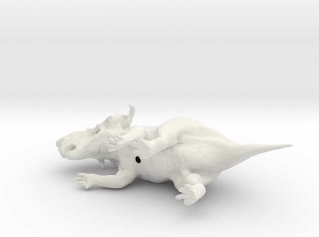 Pachyrhinosaurus 1:72 scale model in White Natural Versatile Plastic