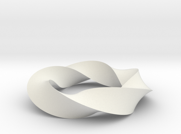 Mobius Loop - Triangle 5/3 twist in White Natural Versatile Plastic