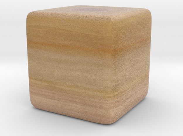 Cube Planet : Saturn, 1inch Without Rings in Full Color Sandstone