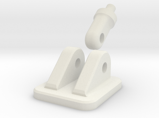 3mm Jaw Bracket & Fixing Point in White Natural Versatile Plastic