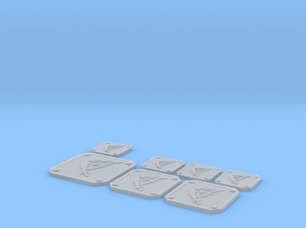 Scimitar Icon Plates 001 in Tan Fine Detail Plastic