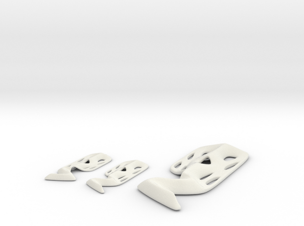  Modern Scream pendant and earring set in White Natural Versatile Plastic