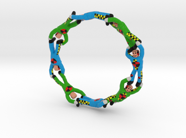 Mobius Strip with Crash Test Dummies Mashup in Full Color Sandstone