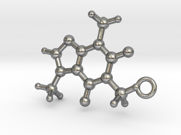 Caffeine Molecule Earring / Pendant Silver in Natural Silver