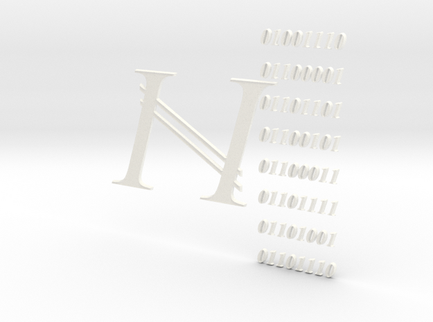 Namecoin Crypto 3D in White Processed Versatile Plastic