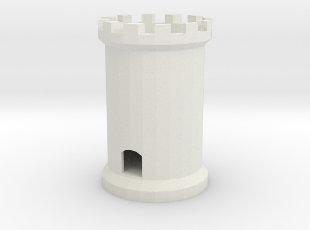 Chess Tower or Folly with circular staircase  two  in White Natural Versatile Plastic