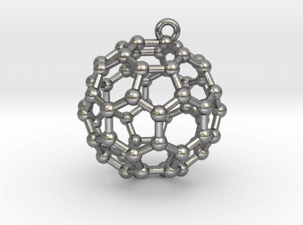 BuckyBall C60 Earring, Silver, 1.7cm in Natural Silver