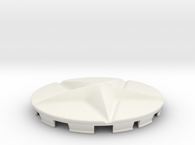 Star Cap For Shield Decoration in White Natural Versatile Plastic