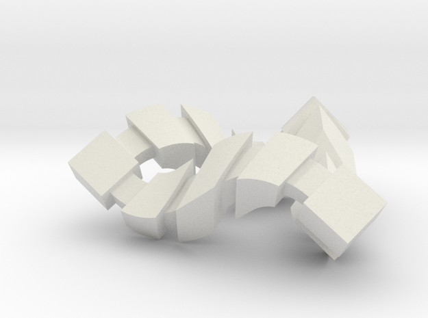 Impossible Triangle, Cubed in White Natural Versatile Plastic