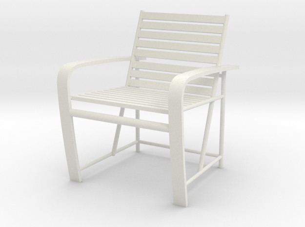 1:24 Metal Beach Chair (Not Full Scale) in White Natural Versatile Plastic