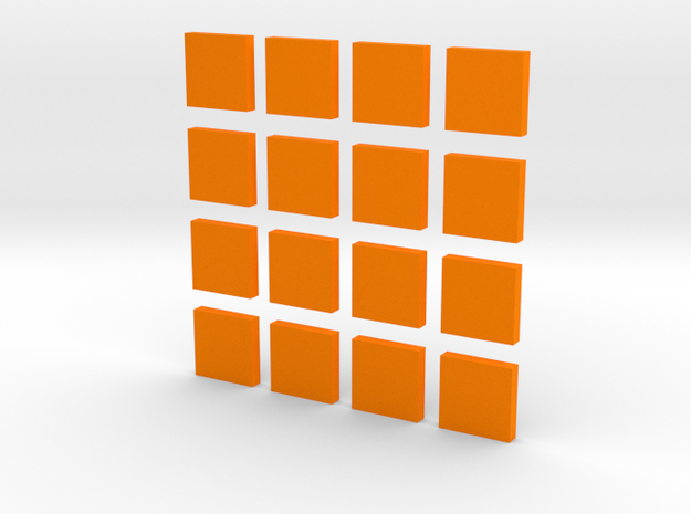 DIY 2048 Coaster Set (Orange Pieces) in Orange Processed Versatile Plastic