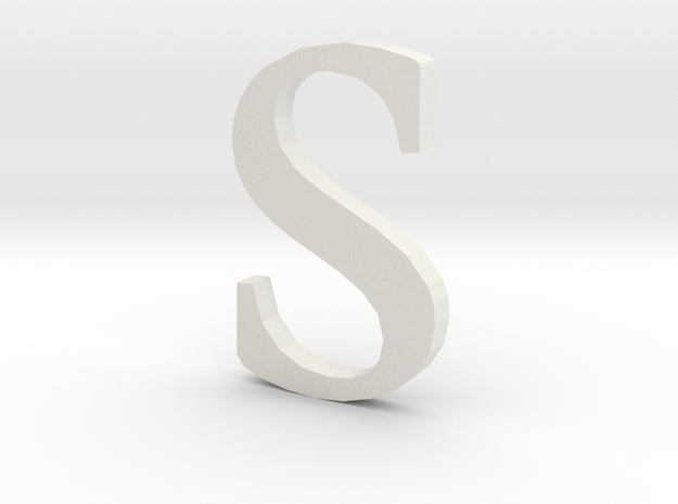 S  (letters series) in White Natural Versatile Plastic