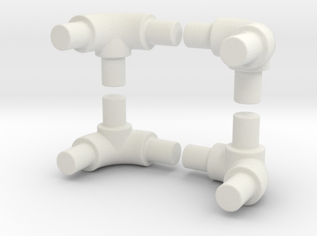 90 degree bend tube for roll bar in White Natural Versatile Plastic