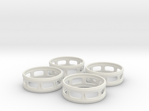 Windowed Napkin Rings (4) in White Natural Versatile Plastic