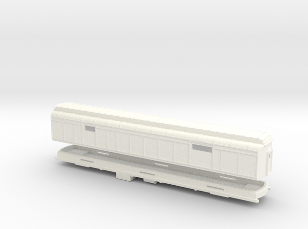 Z Scale Pullman Heavyweight Baggage Car in White Processed Versatile Plastic