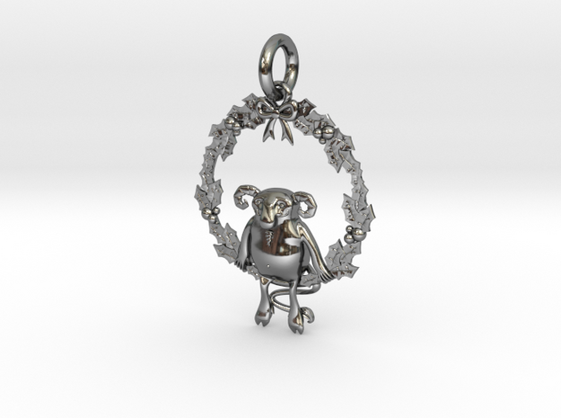 Krampus the Yule Lord in Fine Detail Polished Silver