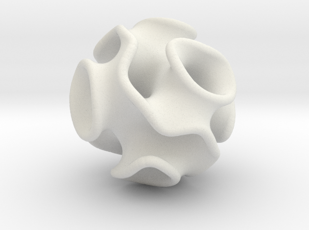 Spherical Gyroid in White Natural Versatile Plastic
