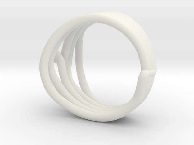 HeliX Kink Ring - 18 mm in White Natural Versatile Plastic