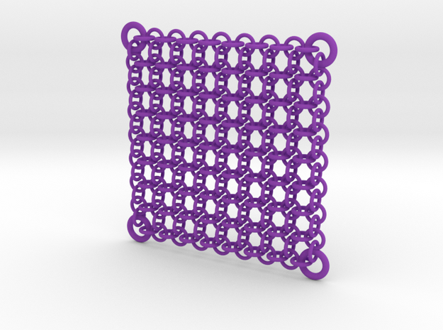 Chain Maille Wall Panel in Purple Processed Versatile Plastic