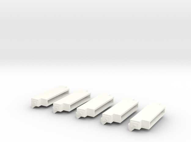 1/64 Bumpers (S Scale) in White Processed Versatile Plastic