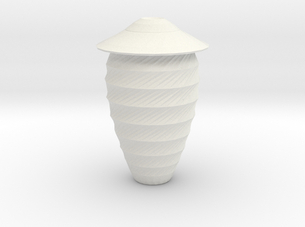 twisted shield vase in White Natural Versatile Plastic