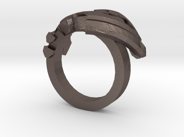 Avar Ring - us:7 1/4 fin:Ø17,5 in Polished Bronzed Silver Steel