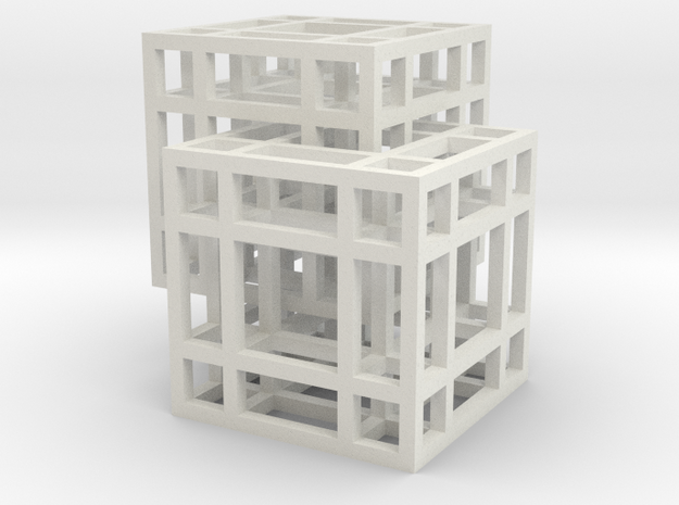 Complex Cube Chain in White Natural Versatile Plastic